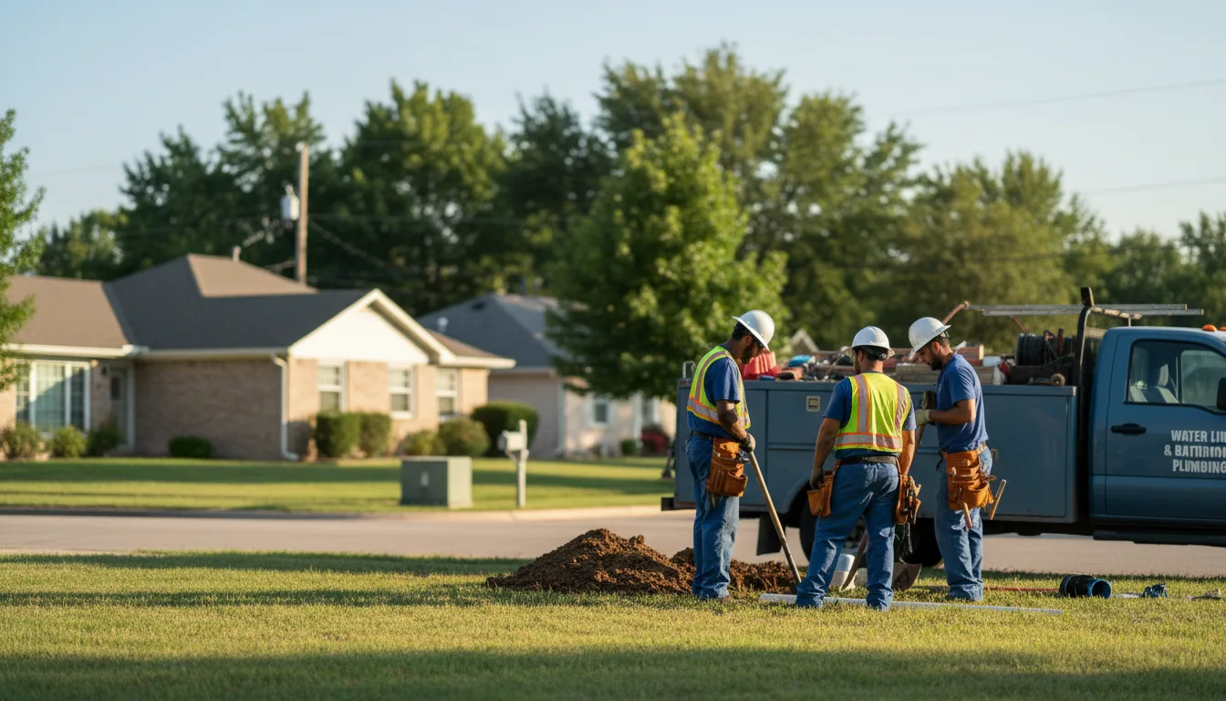 Residential water line and bathroom plumbing service in Kemah, TX